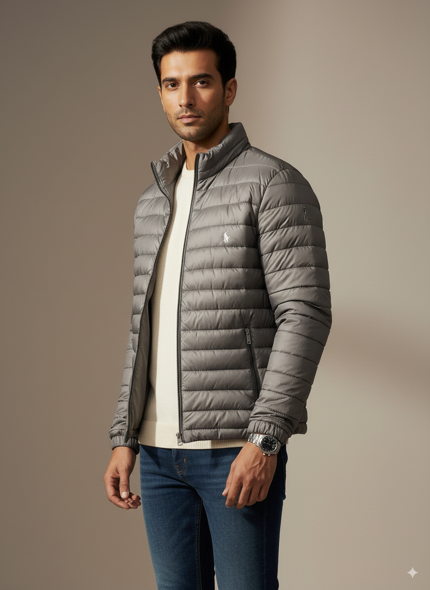 Men's Puffer Jacket - Grey