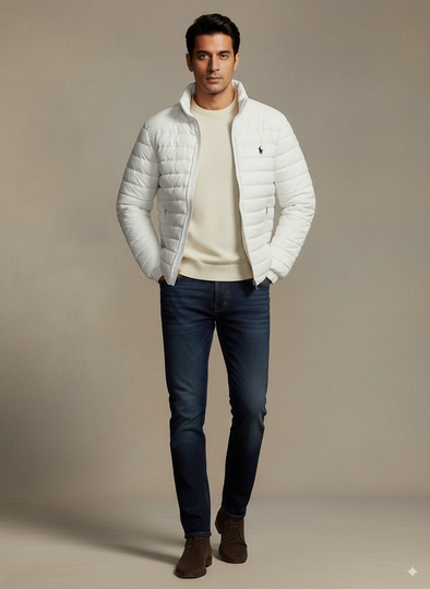 Men's Puffer Jacket - White