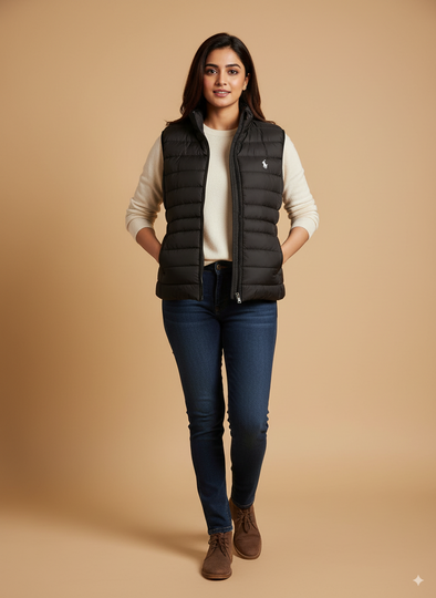 Women's Sleeveless puffer jacket - Black