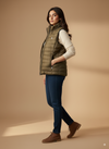 Women's Sleeveless puffer jacket - Olive Green