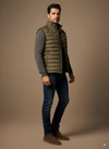 Men's Sleeveless Puffer Jacket - Olive Green