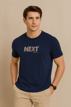 Half Sleeve Maverico T Shirt-Navy Blue