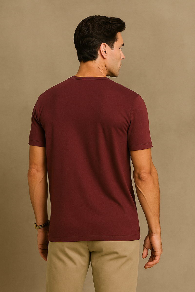 Henley T-shirt- Maroon