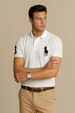 Signature Republica Embroidered Polo Shirt-White