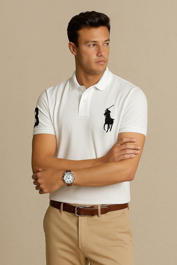 Signature Republica Embroidered Polo Shirt-White