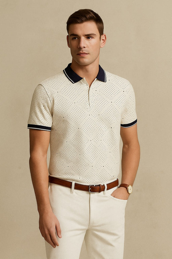 POLKA Dot Polo Shirt-Black