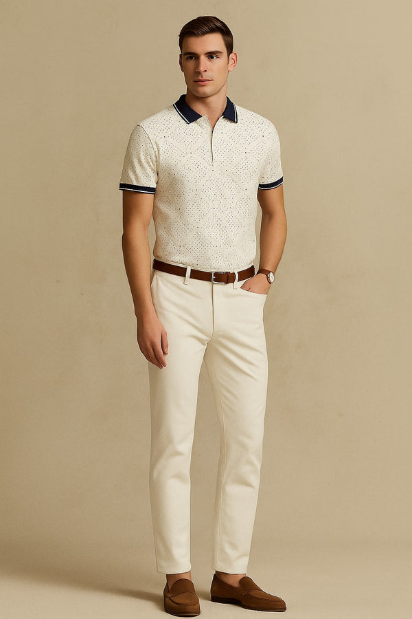 POLKA Dot Polo Shirt-Black