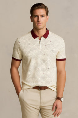 POLKA Dot Polo Shirt-Red