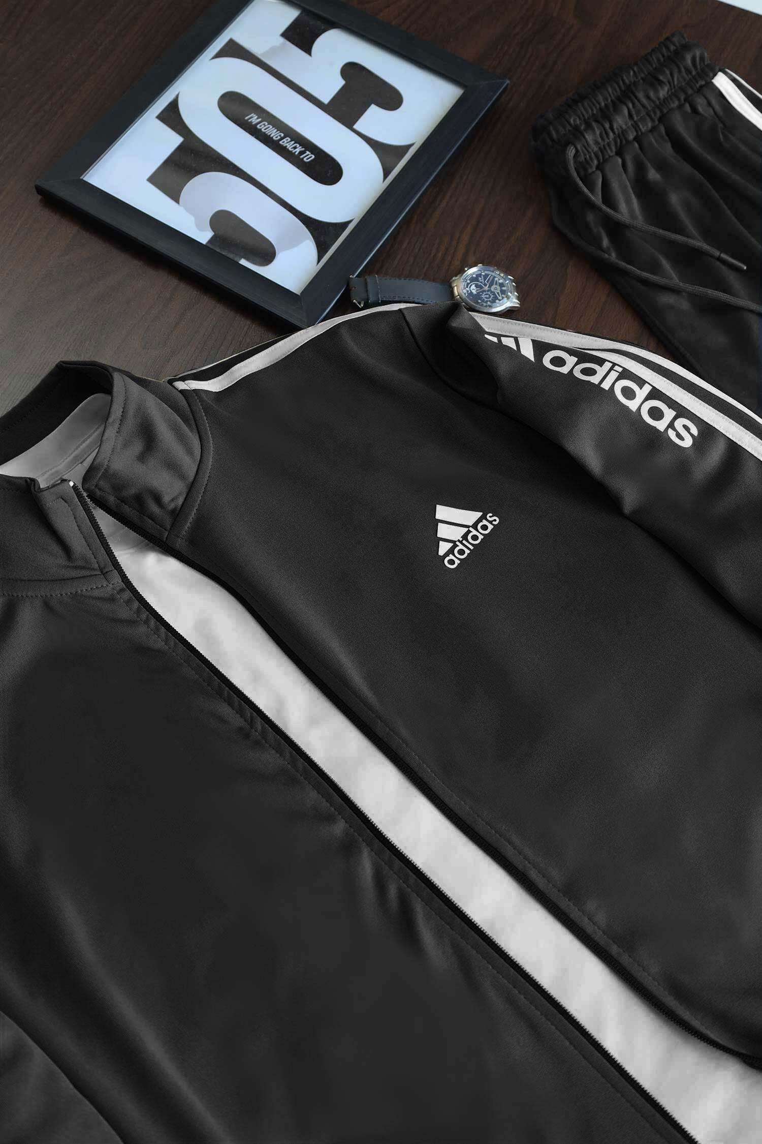 Stripes Signature Tracksuit- Black