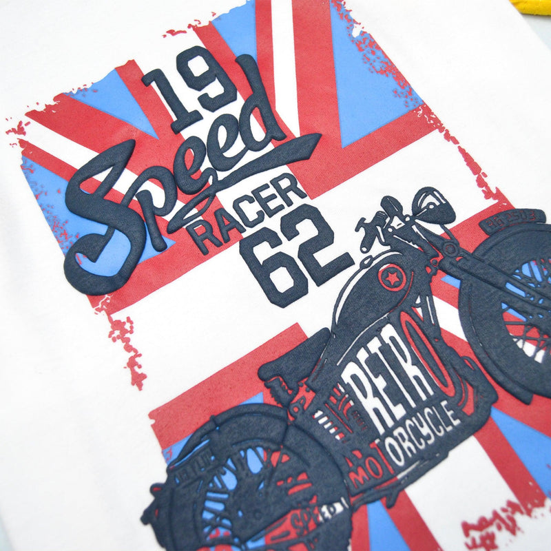 Speed Racer 62 T-Shirt- White & Yellow
