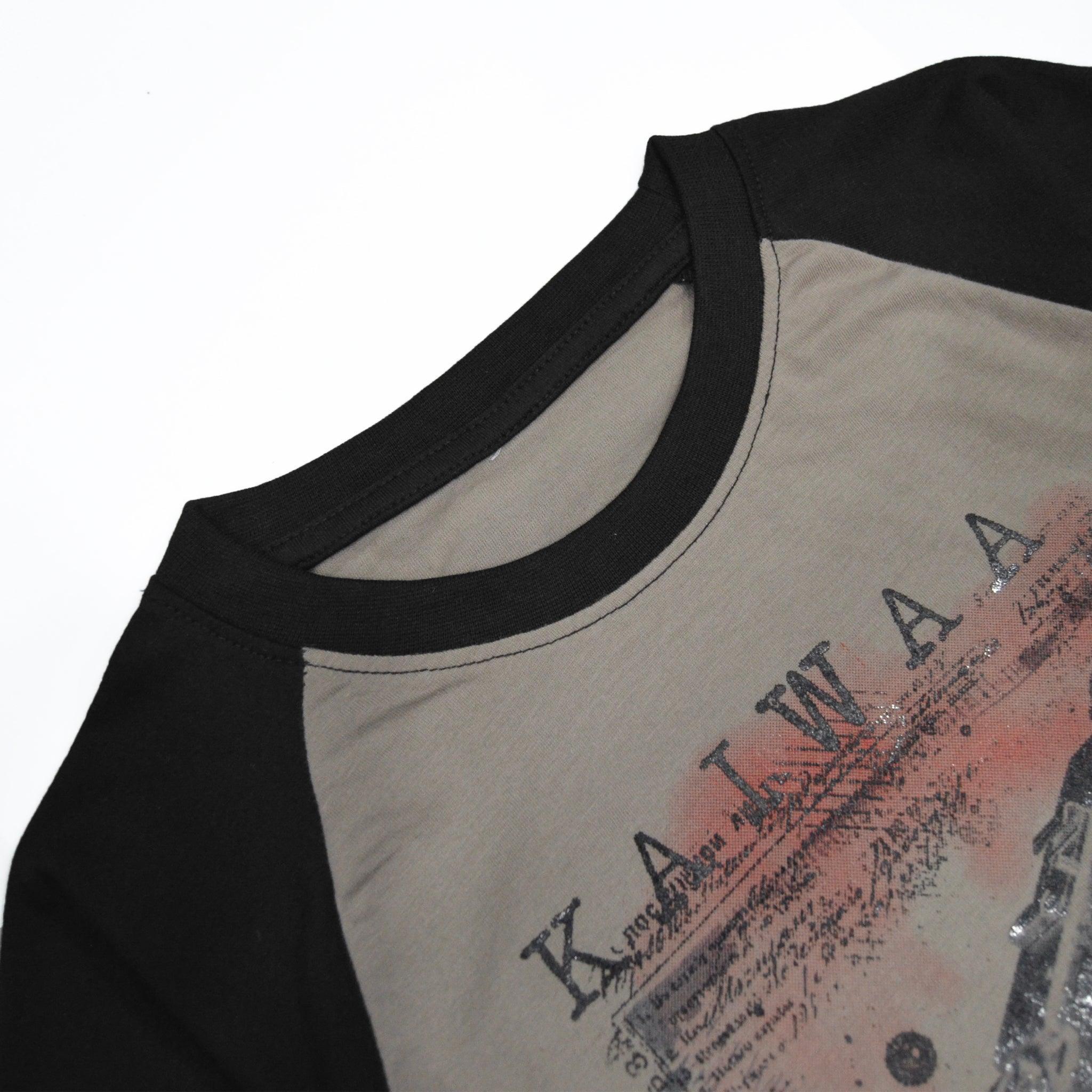 Kaiwaa Printed T-shirt- Light grey & Black