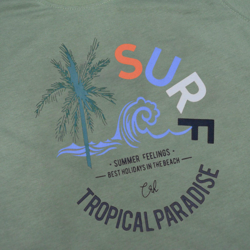 SURF Tropical Paradise T-Shirt-Sea Green