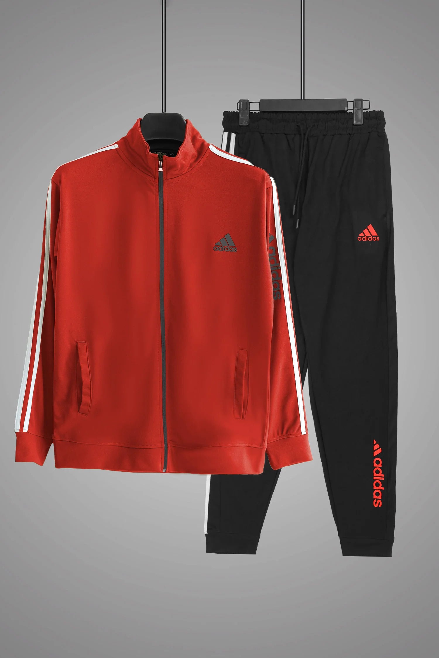Stripes Signature Tracksuit- Red/Black