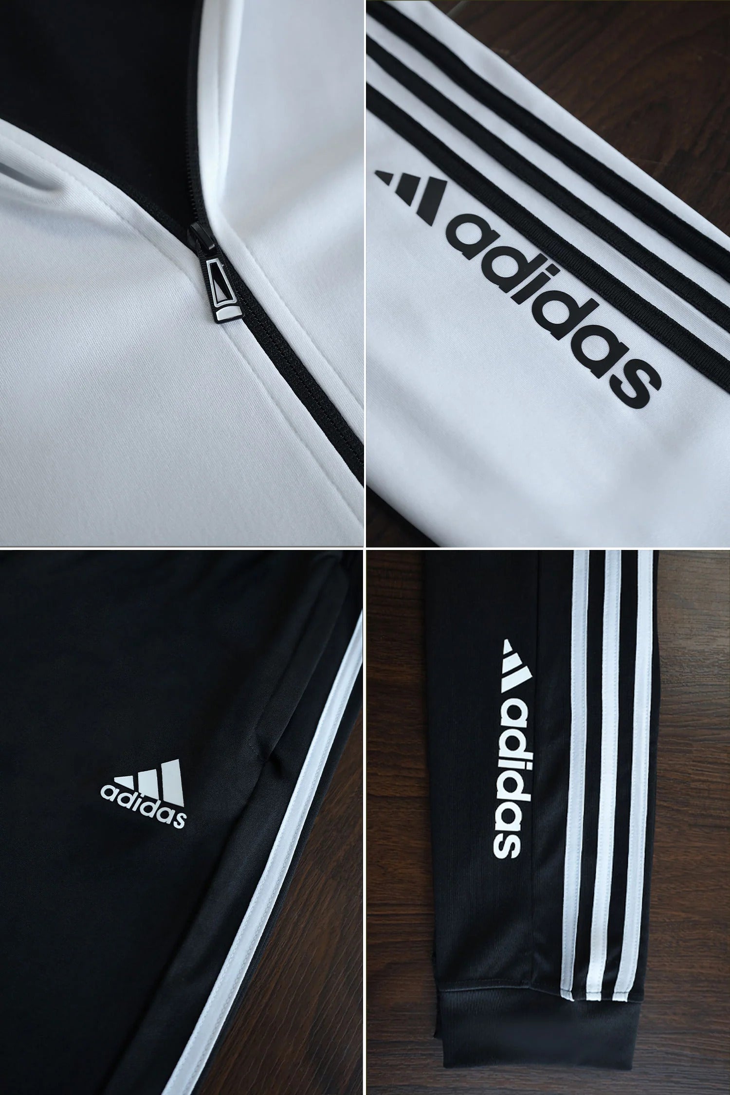 Stripes Signature Tracksuit- White/Black